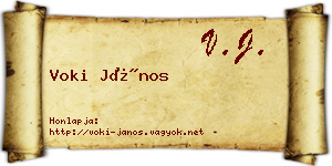 Voki János névjegykártya