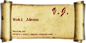 Voki János névjegykártya